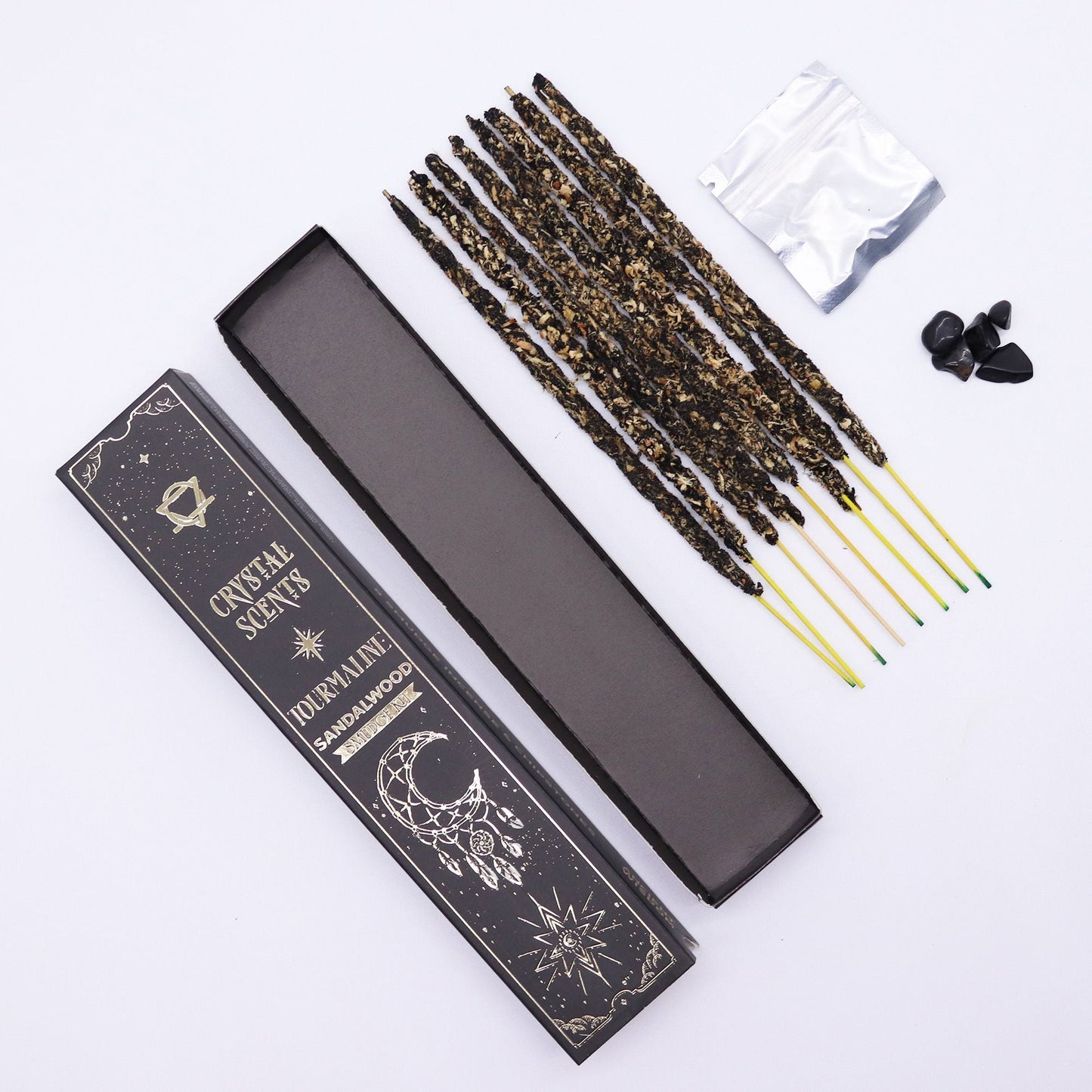 Tourmaline Crystal Scents Smudge Incense - Sandalwood - Luna Panther