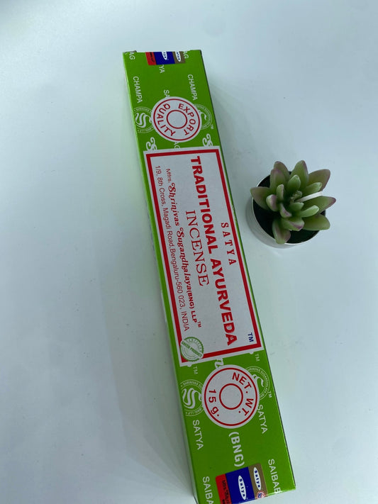 Polished Traditional Ayurveda Incense - Satya featuring natural patterning and unique variations - Luna Panther