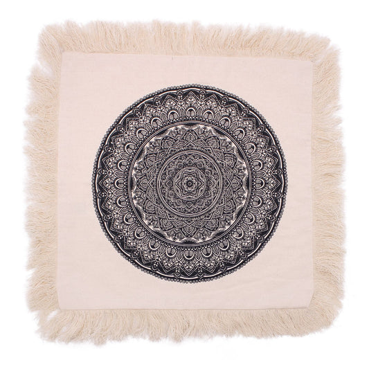 Traditional Mandala Cushion Cover - 45x45cm - black - Luna Panther