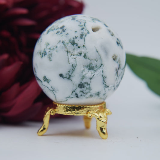 Tree Agate Sphere — 203 g (55 mm) - Luna Panther