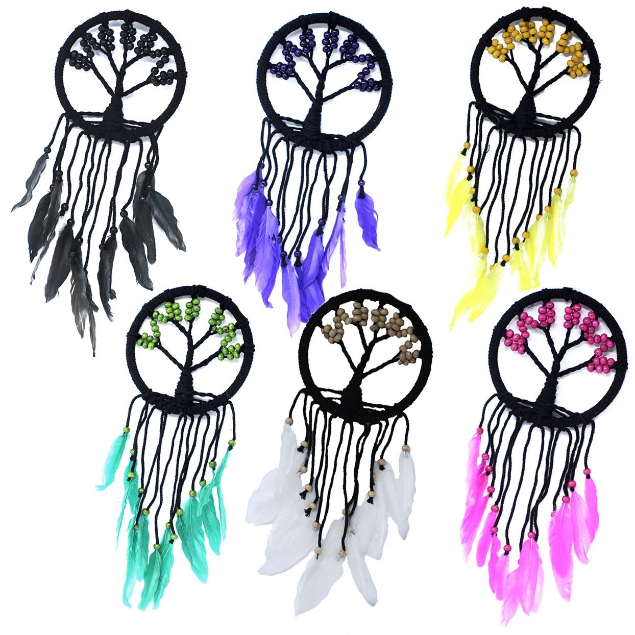 Polished Tree of Life Dreamcatcher - 16cm (assorted) featuring natural patterning and unique variations - Luna Panther