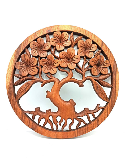 Polished Tree of Life Frangipani Panel - 40cm featuring natural patterning and unique variations - Luna Panther