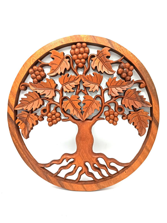 Polished Tree of Life Grapes Panel - 40cm featuring natural patterning and unique variations - Luna Panther
