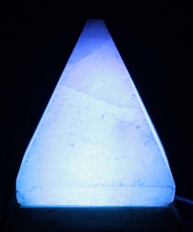 Polished Usb Pyramid Salt Lamp 9 Cm Multi featuring natural patterning and unique variations - Luna Panther