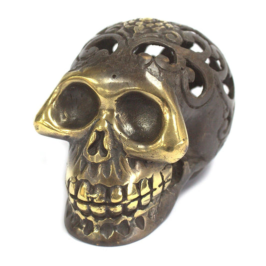 Vintage Brass Skull - Medium - Luna Panther