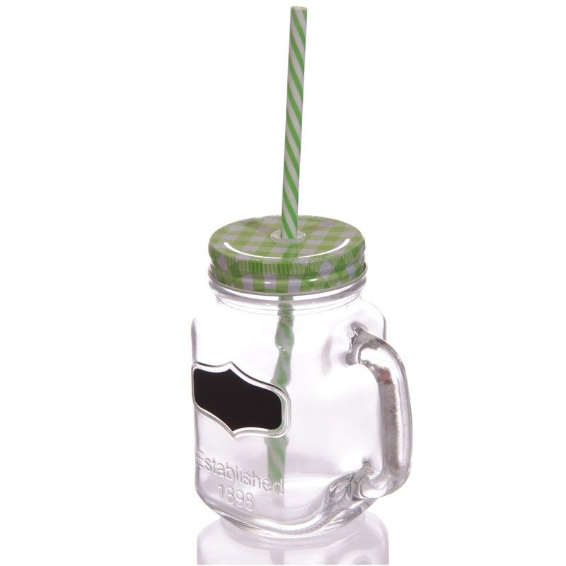 Vintage Drinking Jar and Chalkboard - Green - Luna Panther