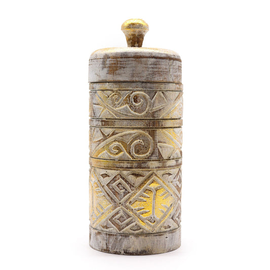 White & Gold - Tall Container - Luna Panther