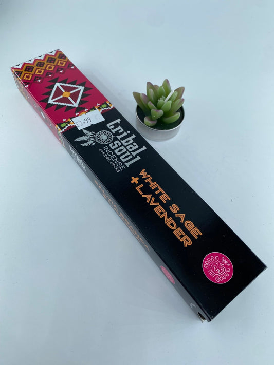 Polished White Sage + Lavender - Tribal Soul Incense featuring natural patterning and unique variations - Luna Panther