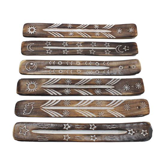 Polished White Washed Incense Holder - Simple featuring natural patterning and unique variations - Luna Panther