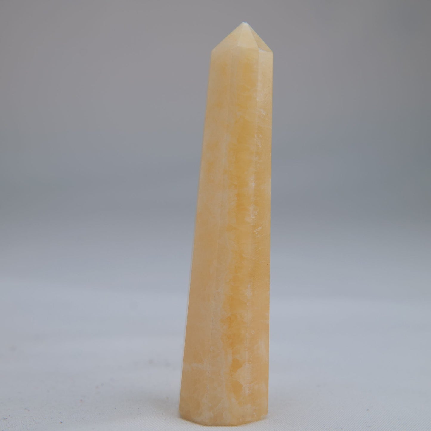 Yellow Banded Calcite Crystal Point 80mm 43g - Luna Panther