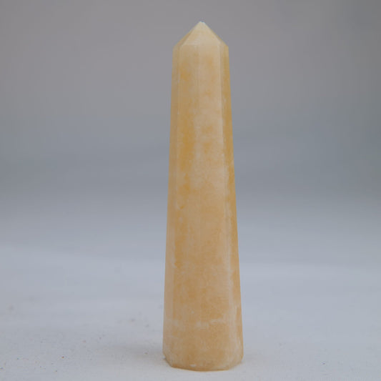 Yellow Banded Calcite Crystal Point 80mm 43g - Luna Panther