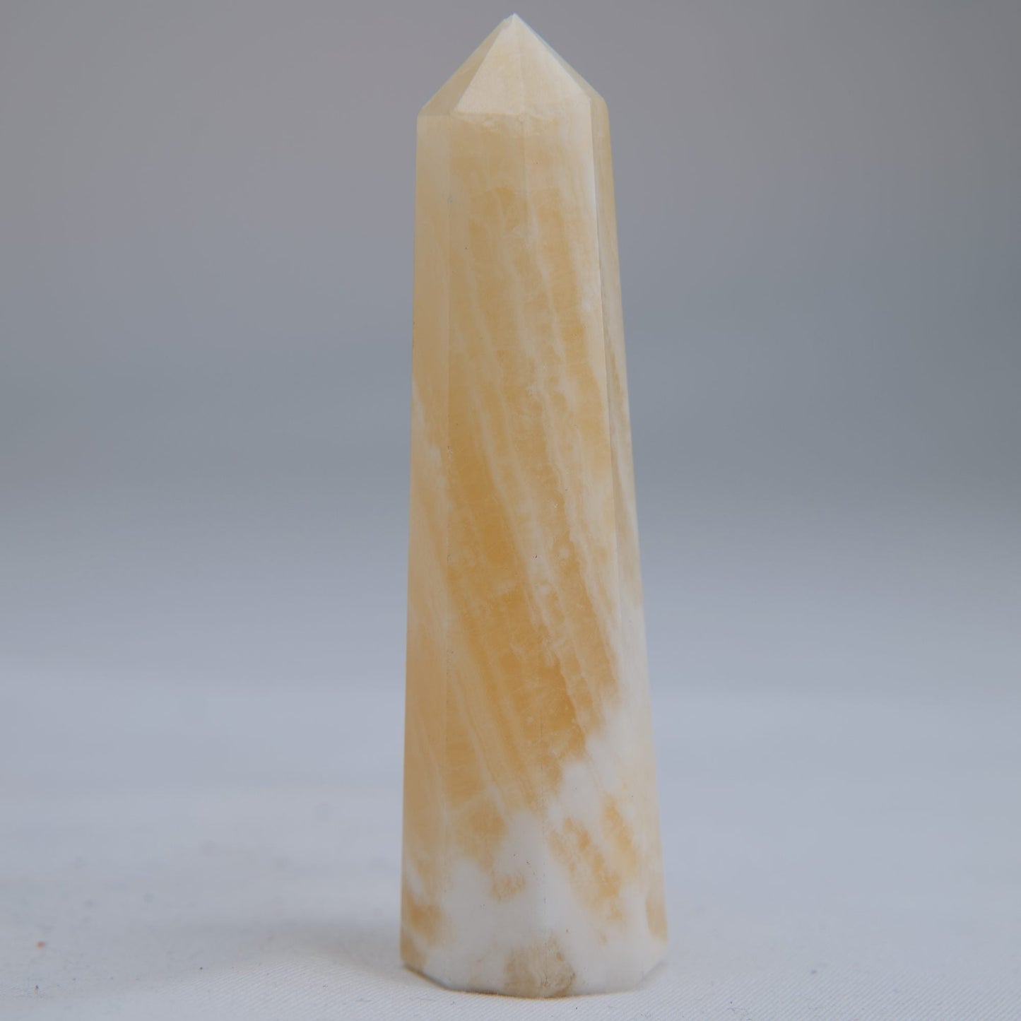 Yellow Banded Calcite Point 75mm 45g - Luna Panther