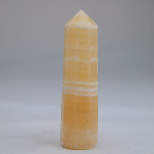 Yellow Banded Calcite Point 75mm 49g - Luna Panther alternate view