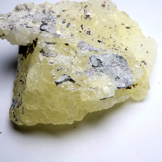 Yellow Brucite on Matrix - 223g - Luna Panther alternate view
