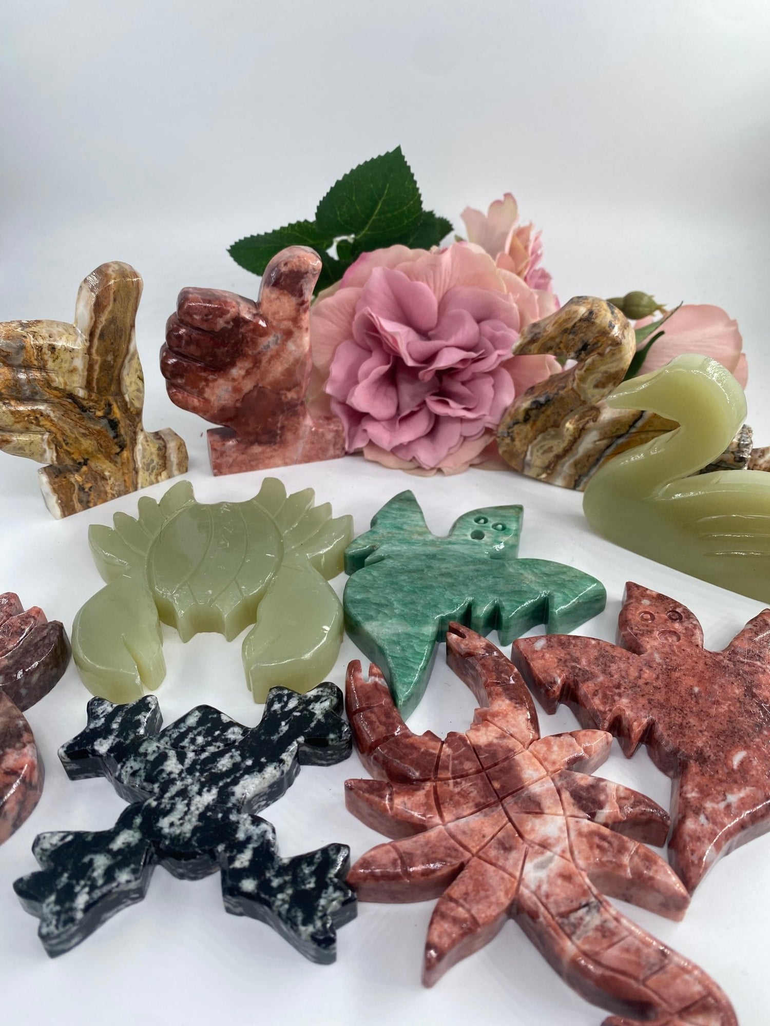 Hand Carved Crystal Figures