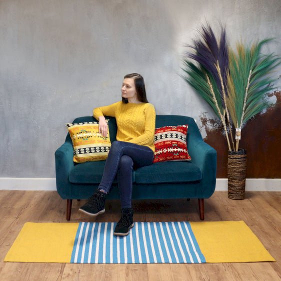 Yoga Mat-Sized Indian Cotton Rugs