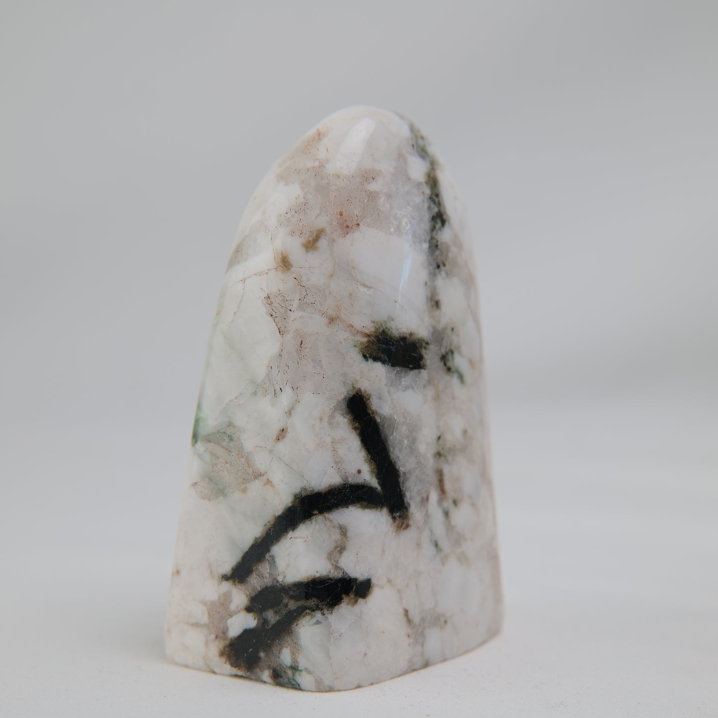 Black Tourmaline Freeform, 246.60g, black tourmaline freeform 246 60g front left view