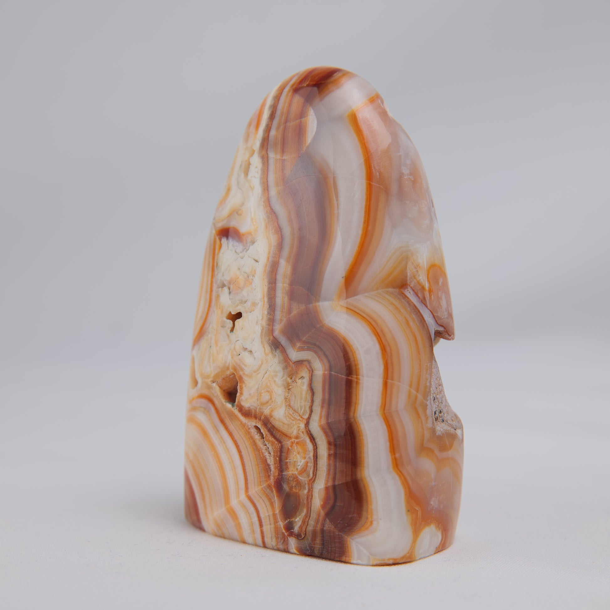 Brown Aragonite Freeform, 289g, brown aragonite freeform 289g side view