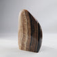 Chocolate Calcite polished freeform 360g rear three-quarter view