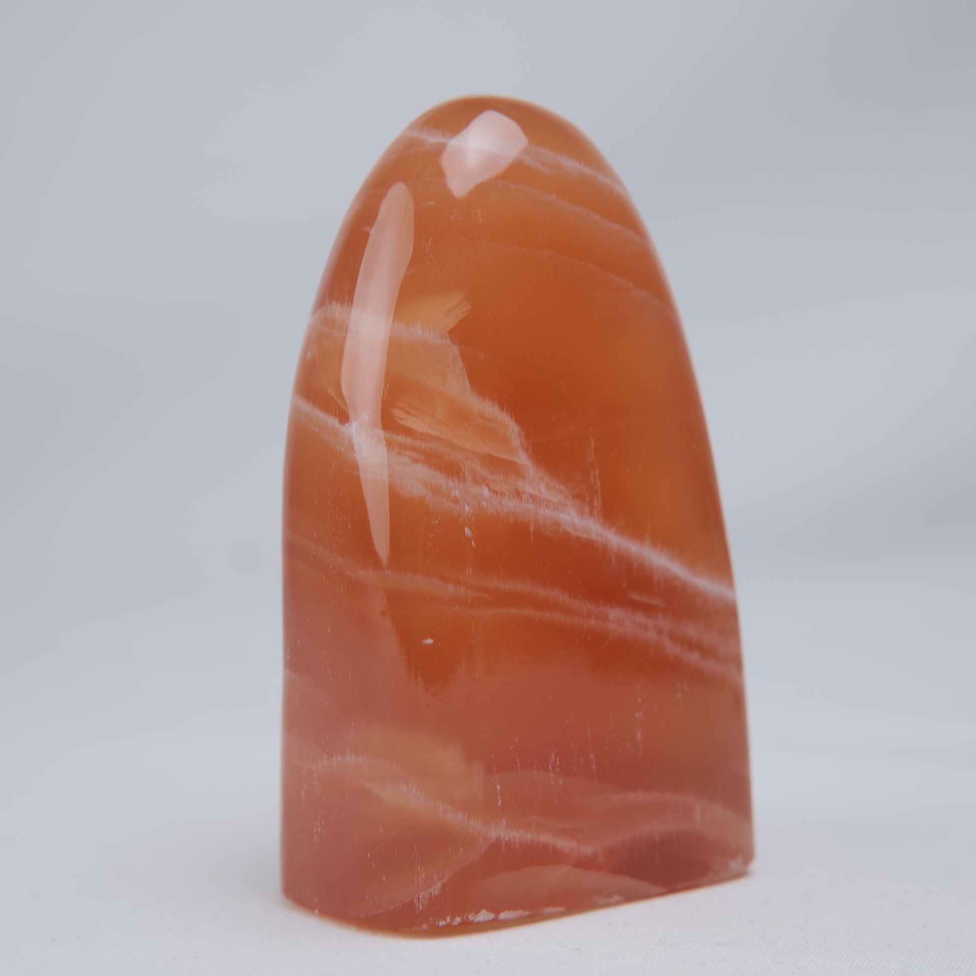 Honey Calcite Freeform, 255g, honey calcite freeform 255g front right view