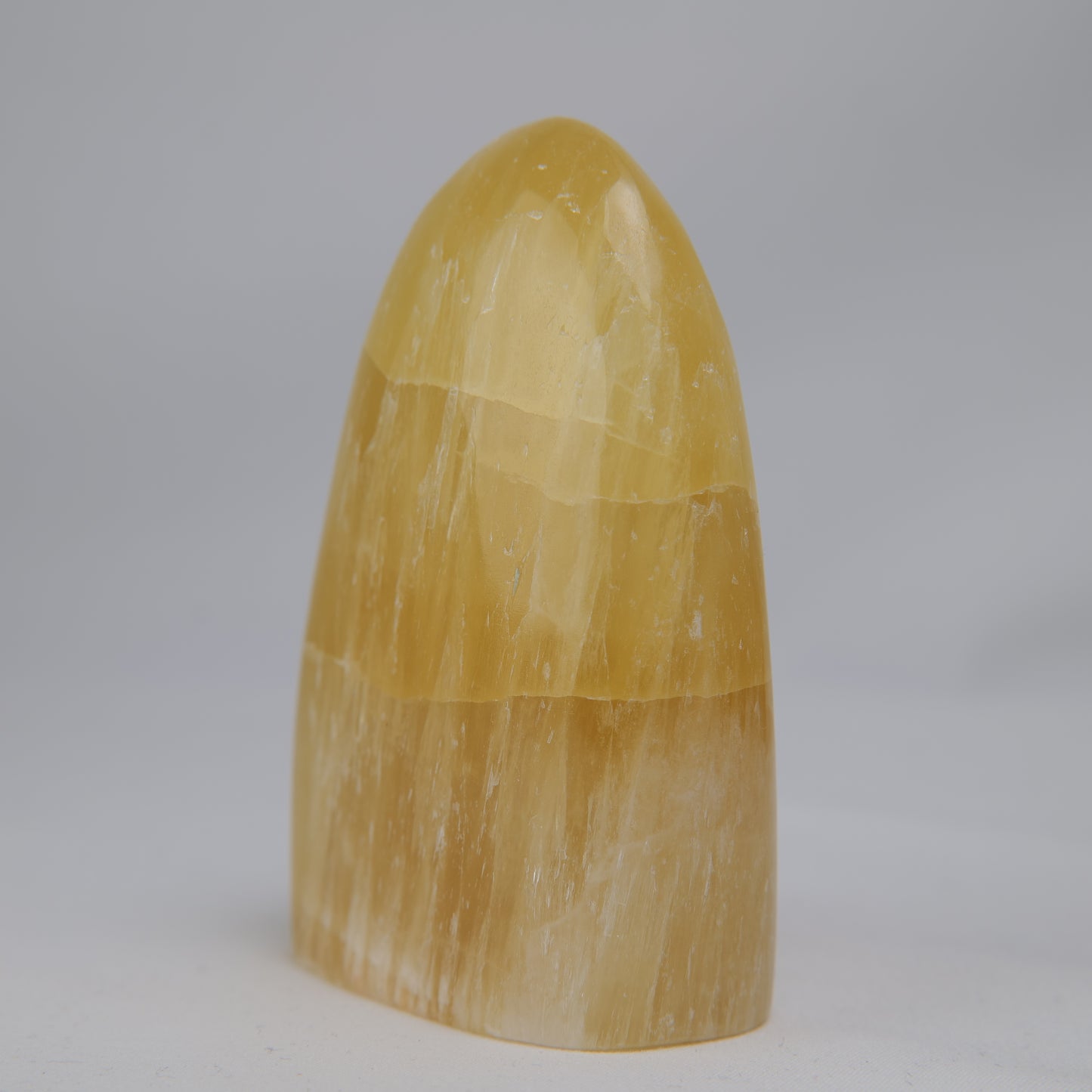 honey calcite freeform 302g back view