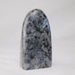 Larvikite freeform, 252g, main view with blue flash