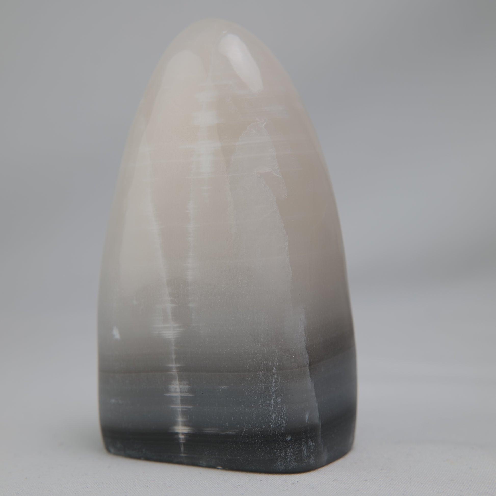 Smokey Pink Calcite Freeform, 324g, smokey pink calcite freeform 324g reverse side view