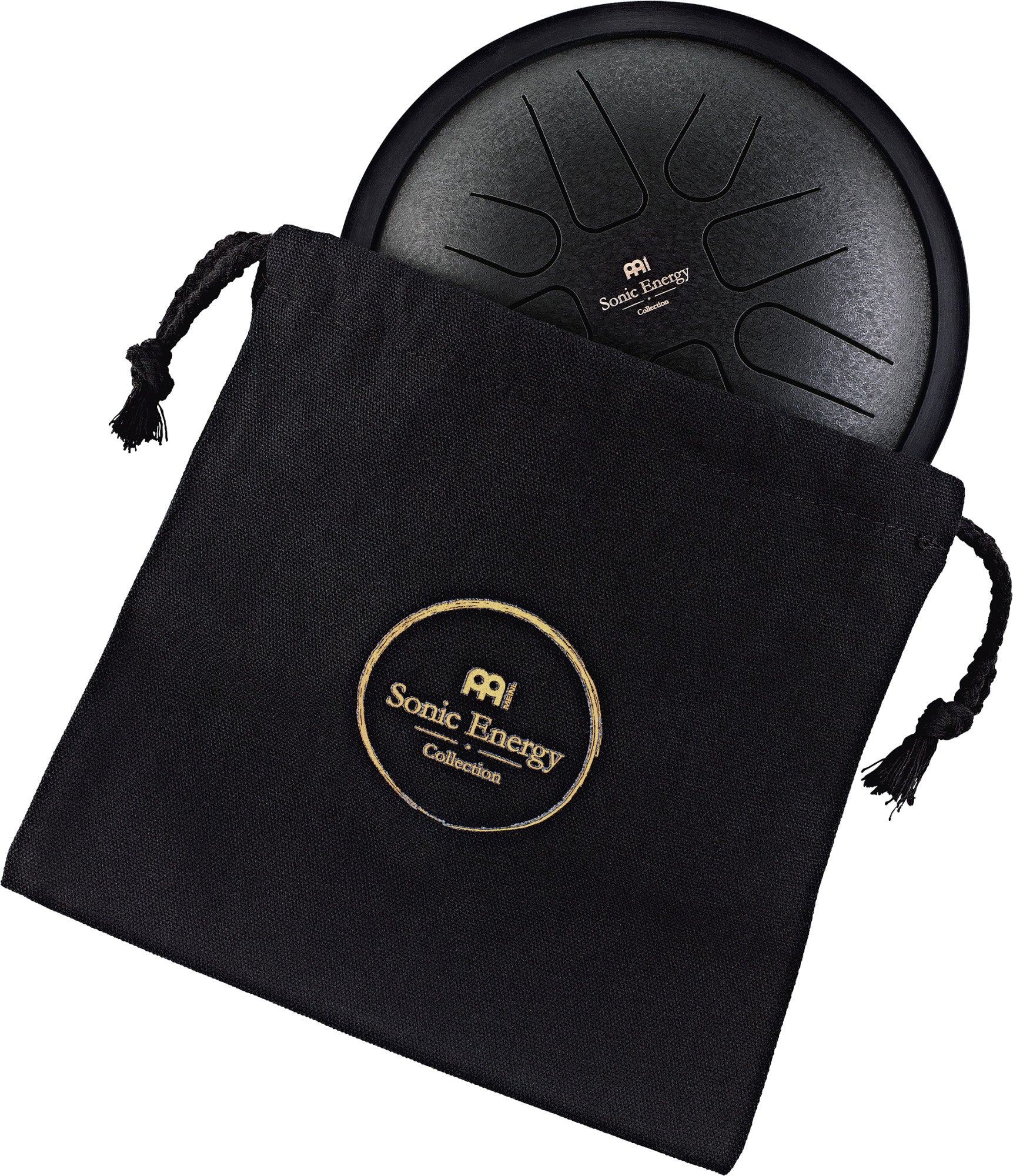 MEINL Sonic Energy Small Steel Tongue Drum 7" - F Minor/8 Notes/440 Hz - Black detail view 7 at Luna Panther