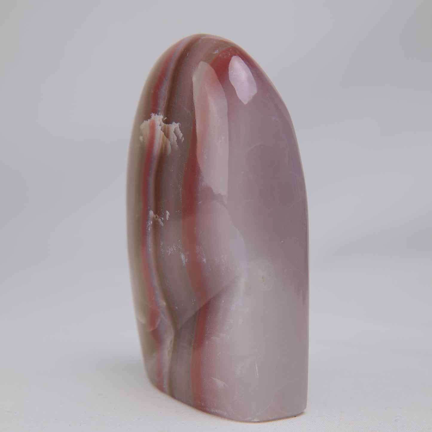 Pink Banded Onyx Freeform, 337g, pink banded onyx freeform 337g back view