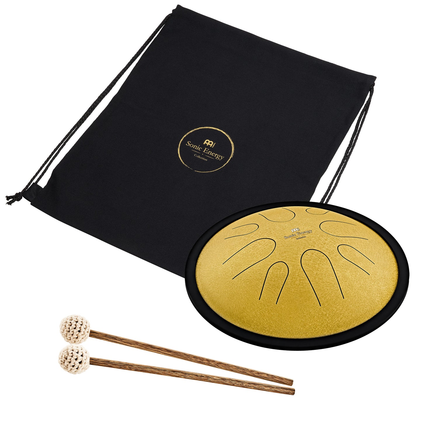 MEINL Sonic Energy Compact Steel Tongue Drum 10" - D Minor/8 Notes/432 Hz - Gold detail view 4 at Luna Panther