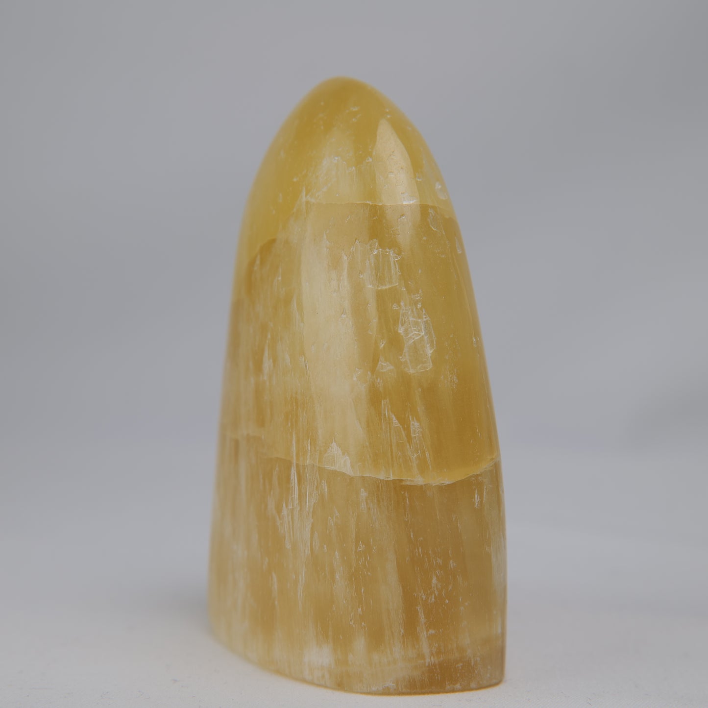 honey calcite freeform 302g front right view