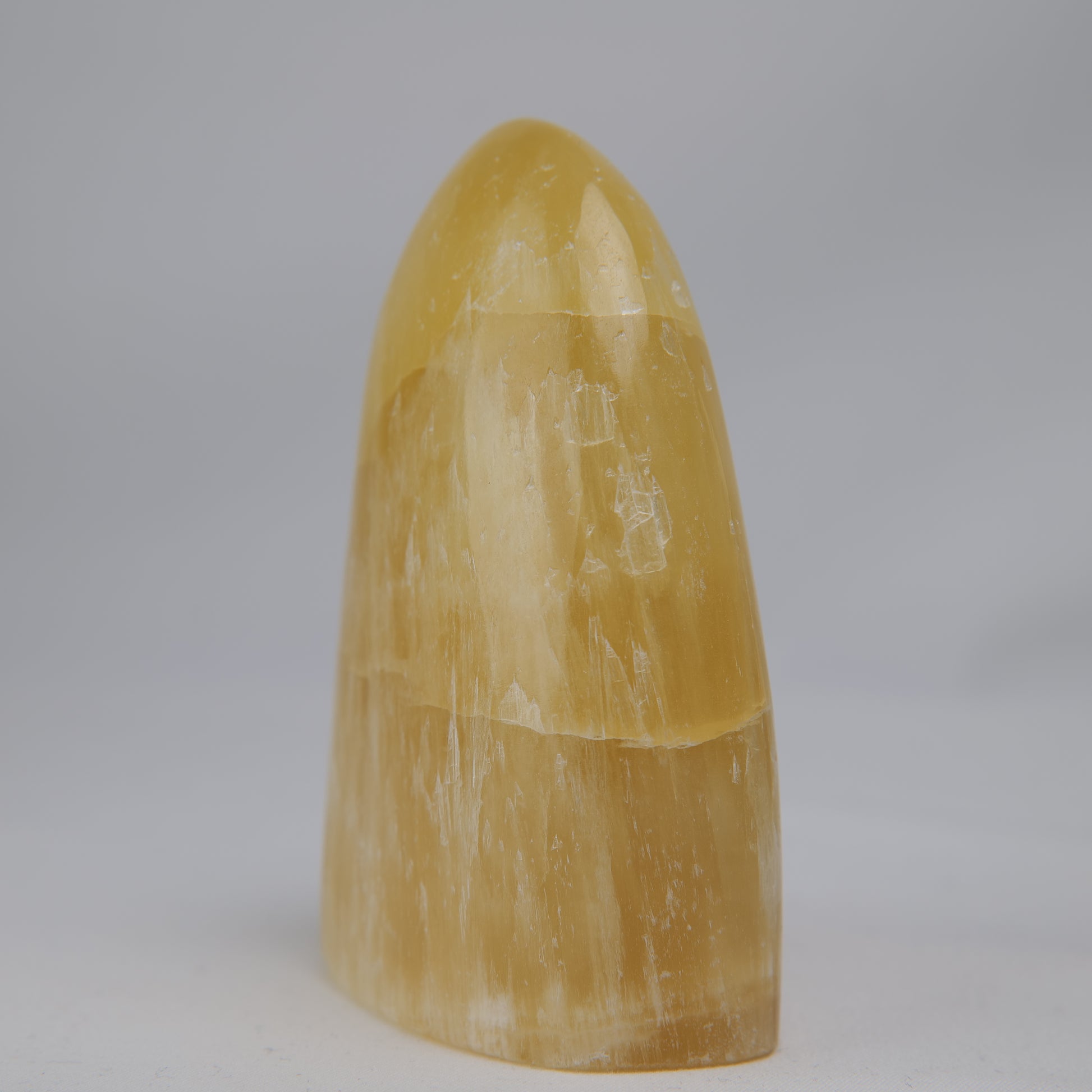 honey calcite freeform 302g front right view