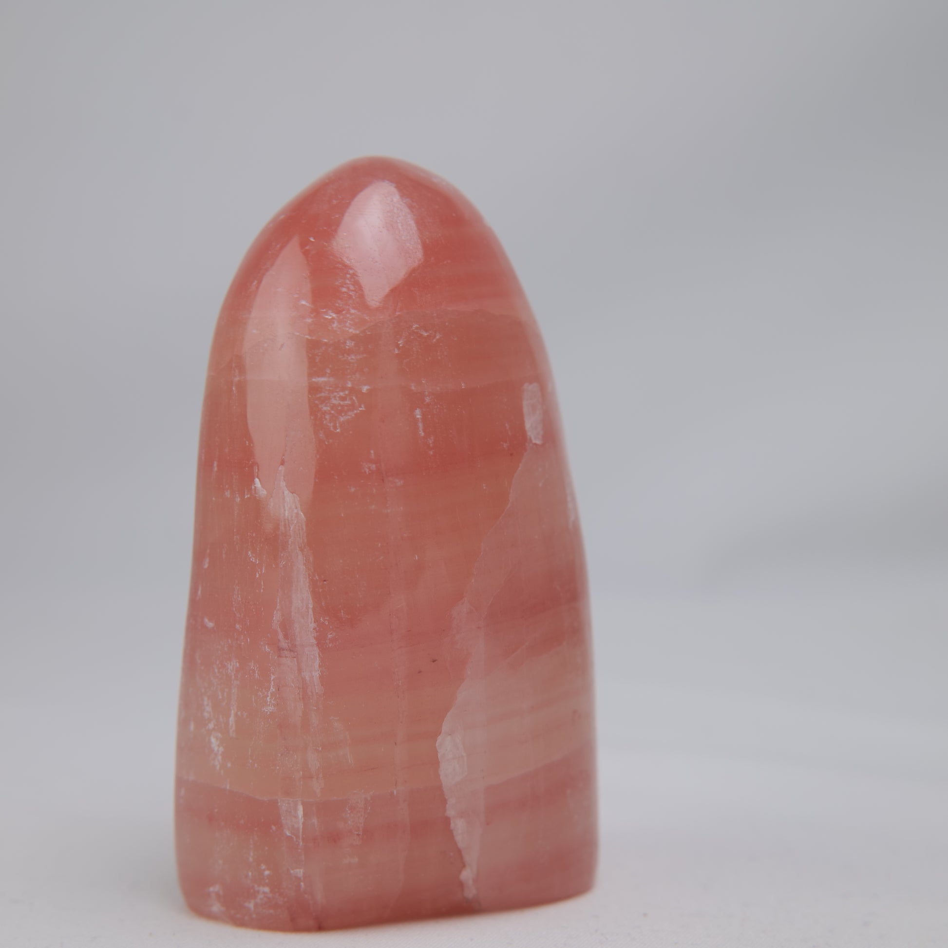 Rose Calcite Freeform, 254g, rose calcite freeform 254g side view