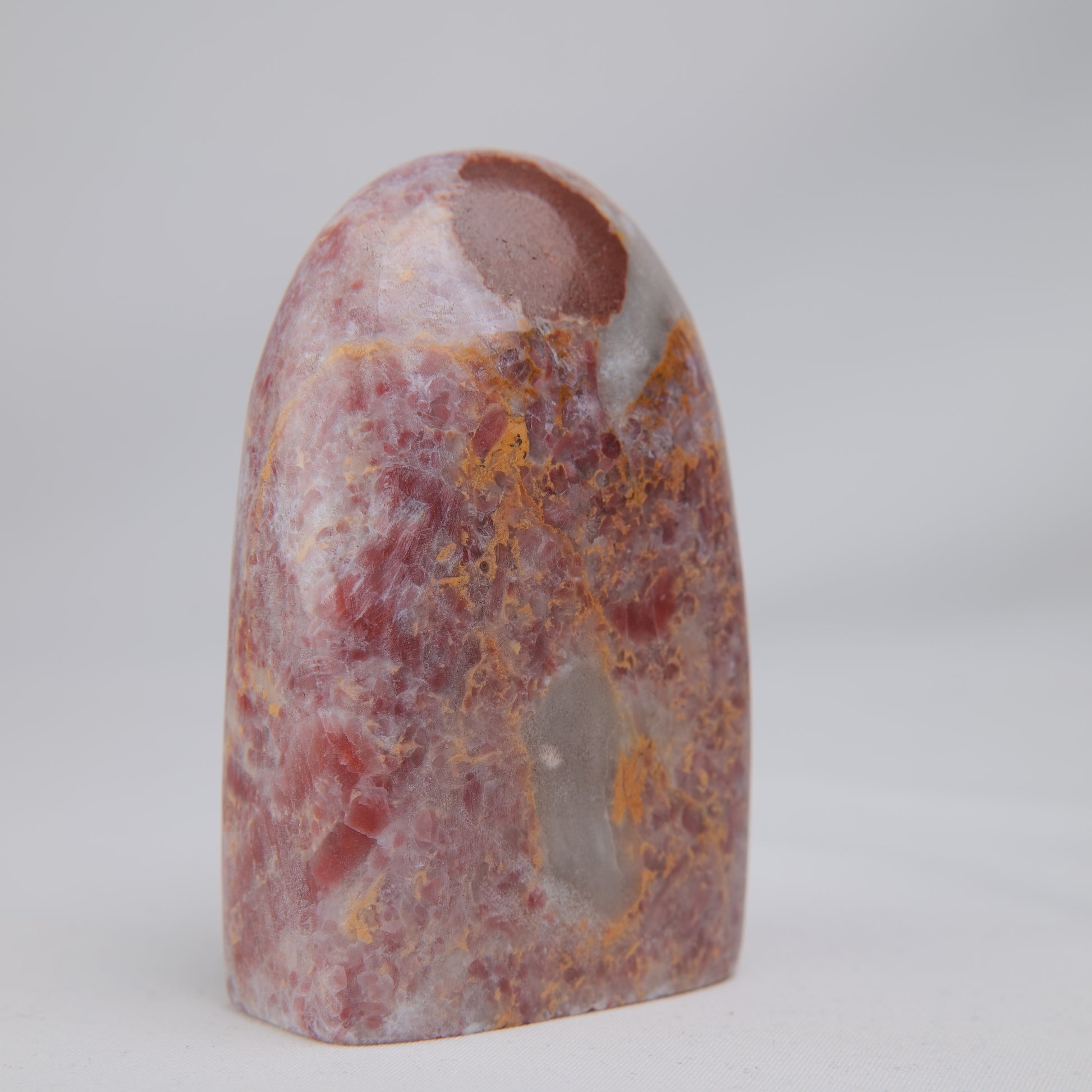 Strawberry Calcite Freeform 283g, 283g, strawberry calcite freeform 283g pink mineral detail