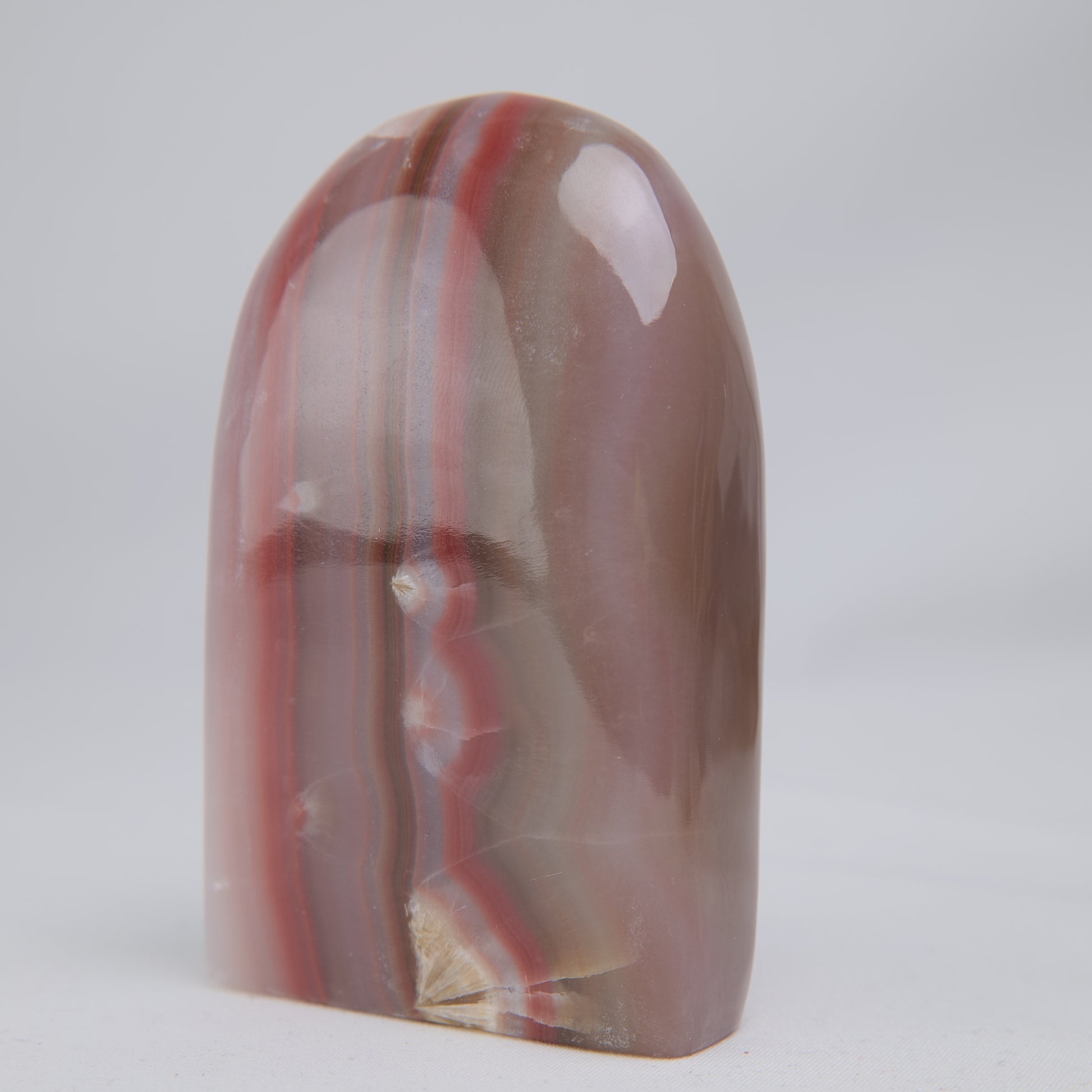 Pink Banded Onyx Freeform, 337g, pink banded onyx freeform 337g pink banding detail
