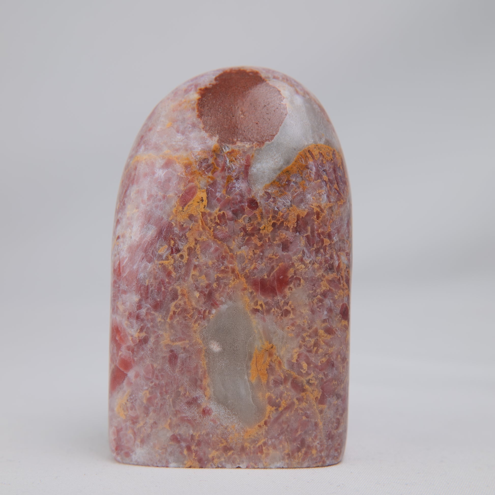 Strawberry Calcite Freeform 283g, 283g, strawberry calcite freeform 283g mineral pattern detail