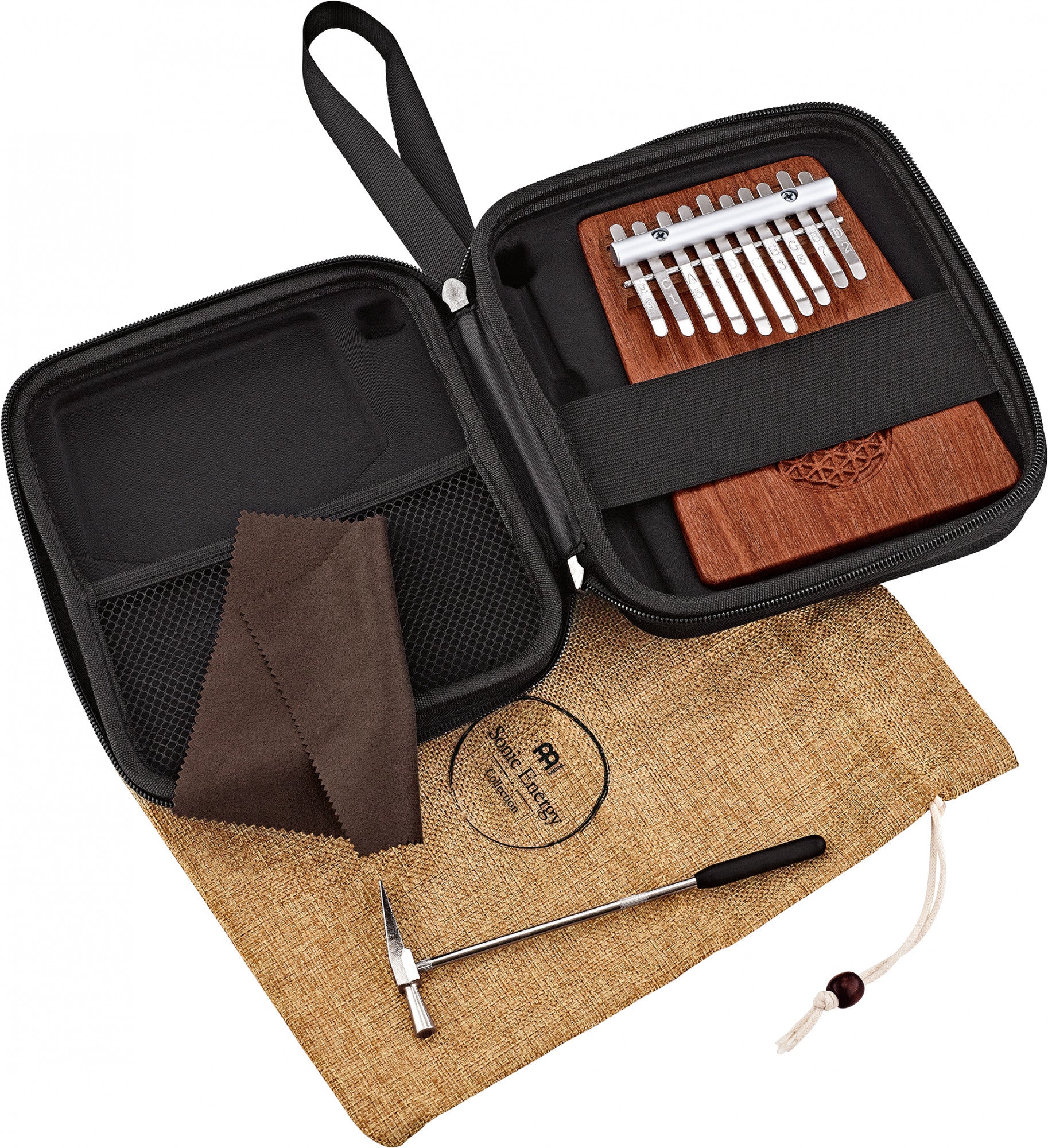 Meinl Sonic Energy Solid "Flower of Life" Kalimba - 10 notes / Zambesi Redwood detail view 5 at Luna Panther