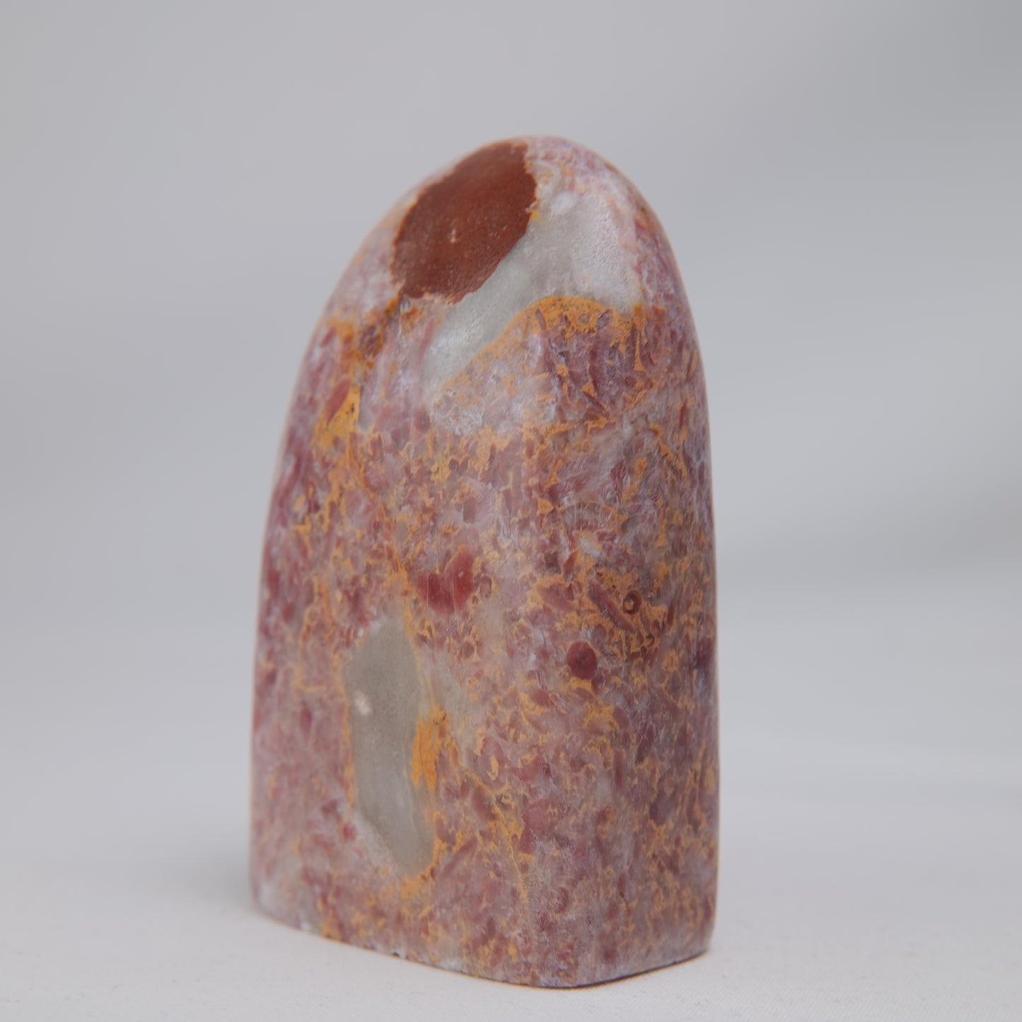 Strawberry Calcite Freeform 283g, 283g, strawberry calcite freeform 283g polished detail