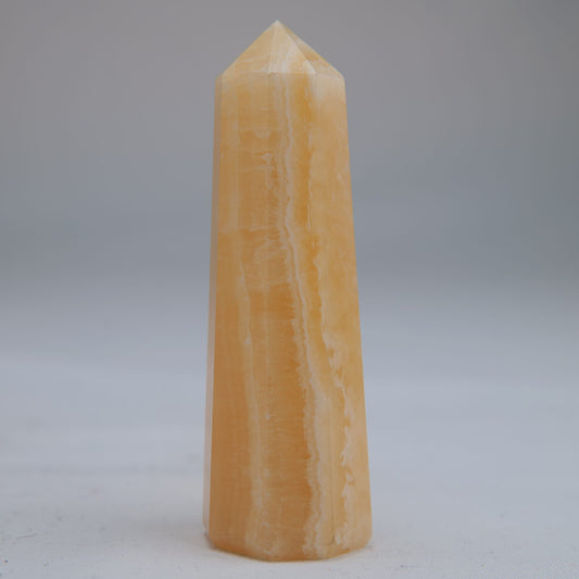 Yellow Banded Calcite Point 65g front
