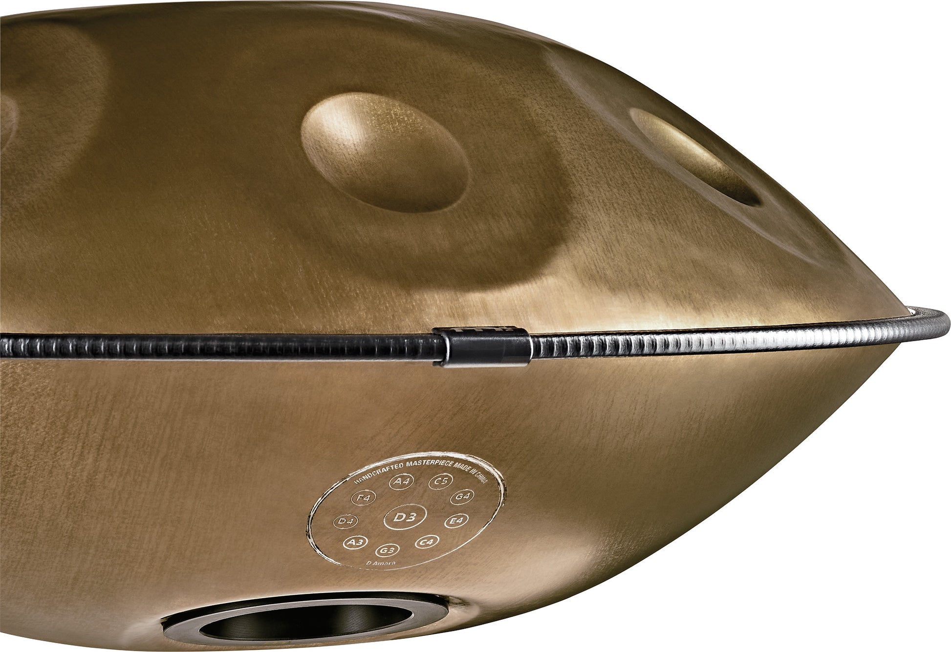 MEINL Sonic Energy Sensory Handpan Stainless Steel D Amara 10 Notes 440 Hz - Vintage Gold detail view 19 at Luna Panther