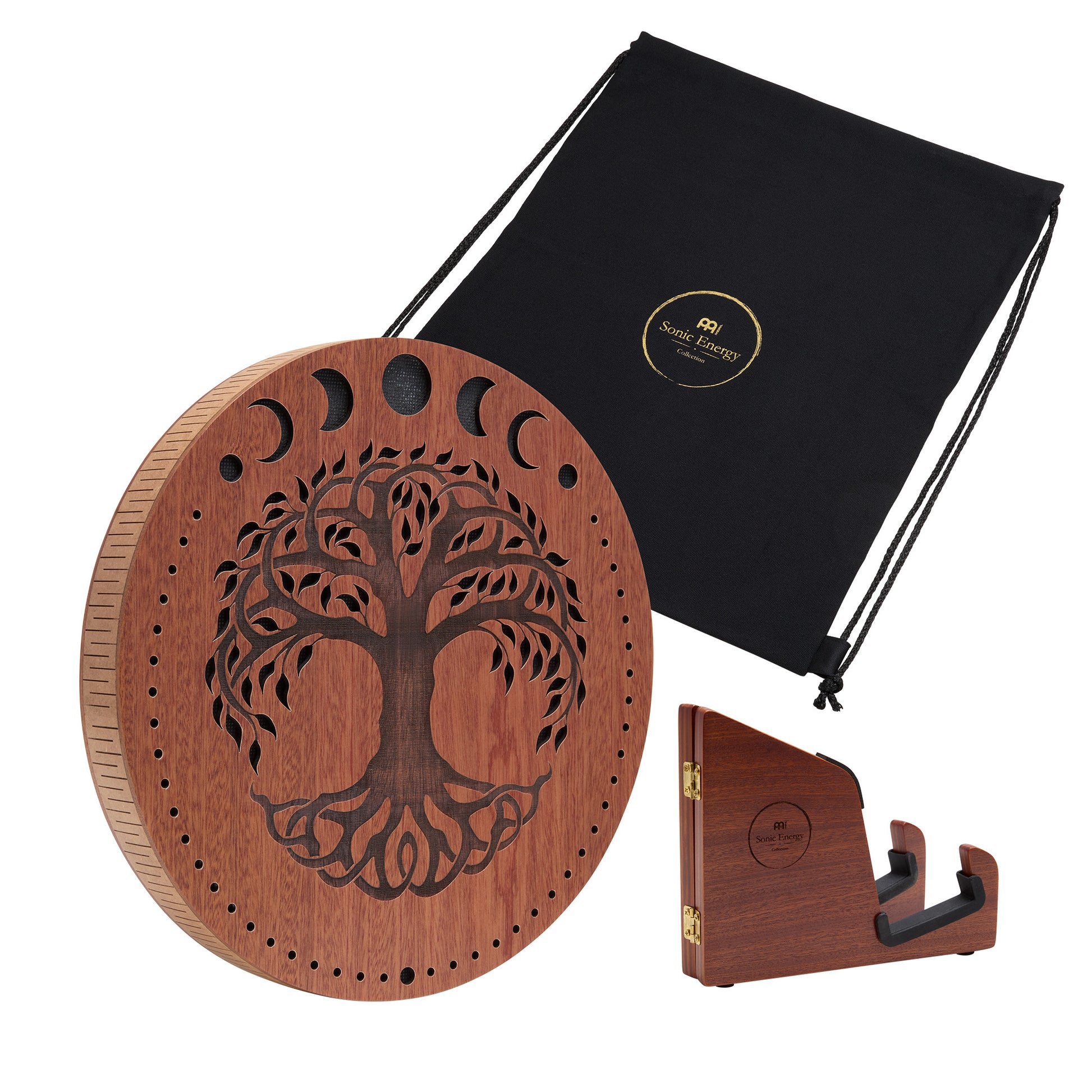 MEINL Sonic Energy 12" Rain Disk, Stream Sound, Moon Phases & Tree of Life Carving detail view 2 at Luna Panther