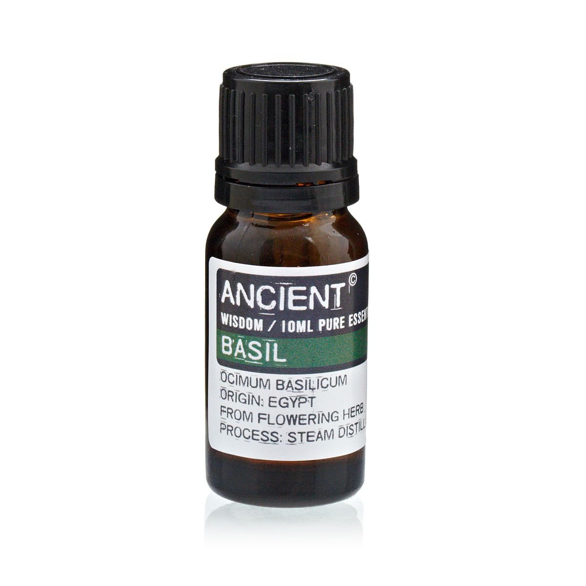 Polished 10 ml Basil Essential Oil featuring natural patterning and unique variations - Luna Panther
