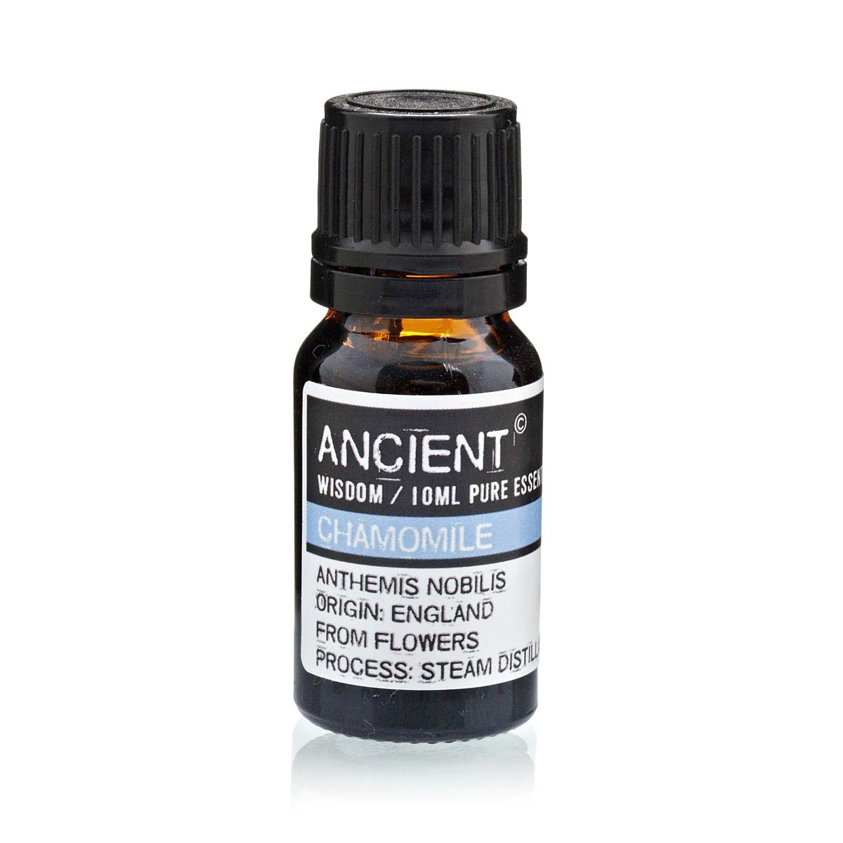 Polished 10 ml Chamomile Roman (P) Essential Oil featuring natural patterning and unique variations - Luna Panther