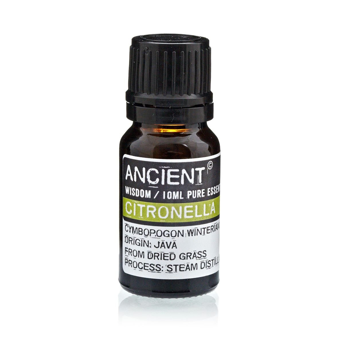 Polished 10 ml Citronella Essential Oil featuring natural patterning and unique variations - Luna Panther