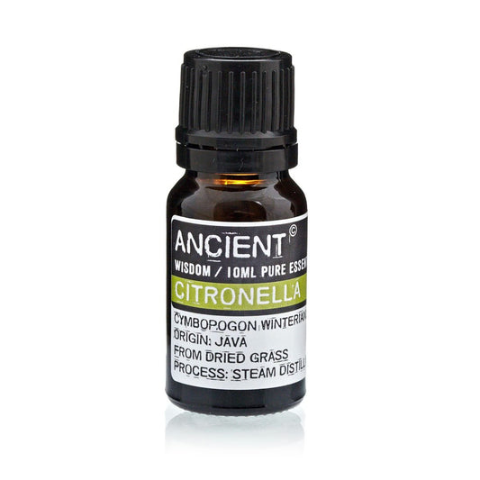 Polished 10 ml Citronella Essential Oil featuring natural patterning and unique variations - Luna Panther