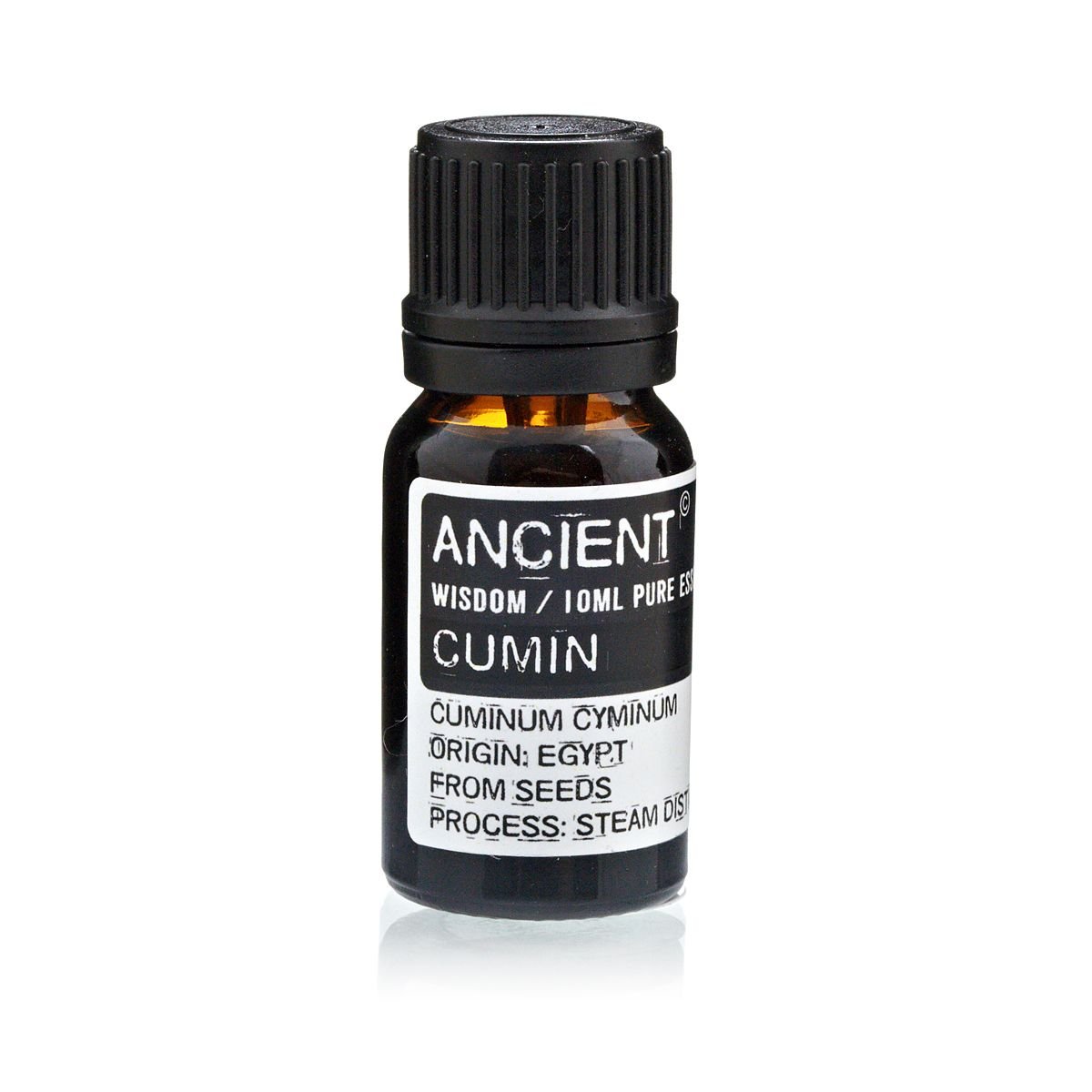 Polished 10 ml Cumin Seed Essential Oil featuring natural patterning and unique variations - Luna Panther