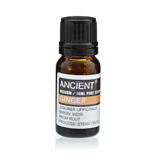 Polished 10 ml Ginger Essential Oil featuring natural patterning and unique variations - Luna Panther