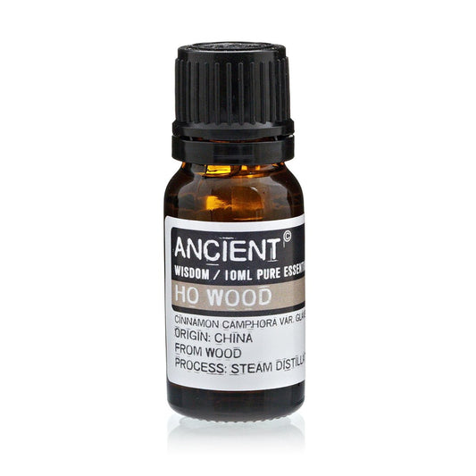 Polished 10 ml Ho Wood Essential Oil featuring natural patterning and unique variations - Luna Panther