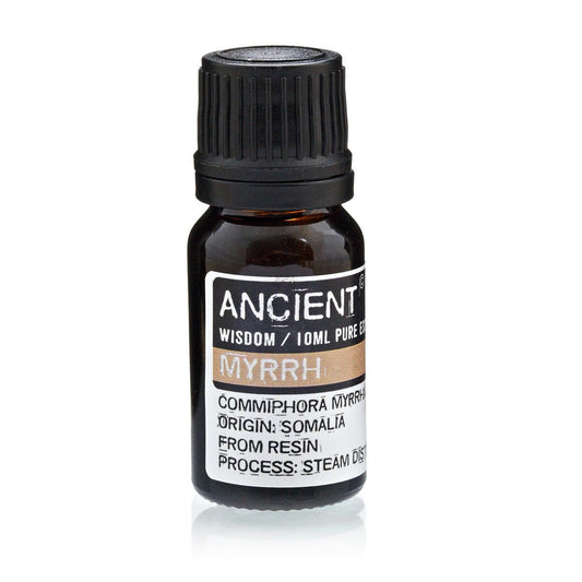 Polished 10 ml Myrrh Essential Oil featuring natural patterning and unique variations - Luna Panther