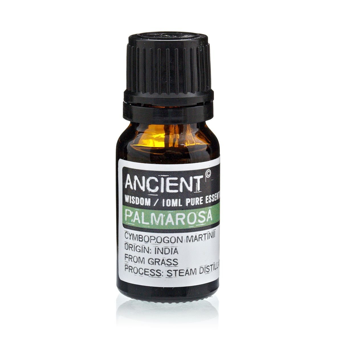 Polished 10 ml Palmarosa Essential Oil featuring natural patterning and unique variations - Luna Panther